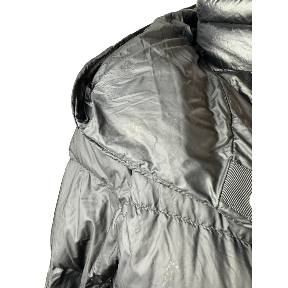 Athleta Lofty Down Coat Goose Down Black Puffer Hooded Puffy Long Coat Medium - Picture 16 of 16